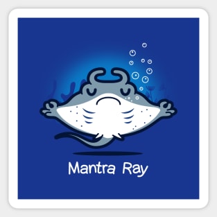 Mantra Ray Funny Cute Kawaii Manta Ray Doing Yoga Meditating Sticker